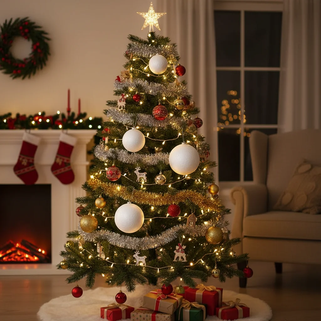 

Home Decoration Mini Foam Balls White Polystyrene Christmas Balls Round Christmas Ornaments Christmas