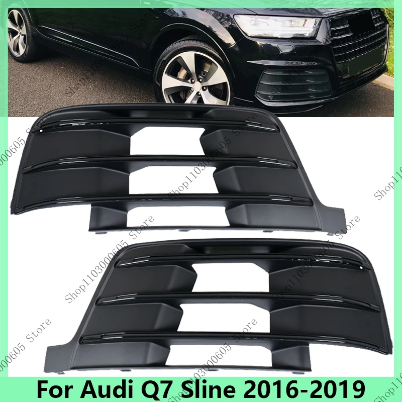 Car Front Bumper Fog Light Lamp Cover Grille Lower Grill For Audi Q7 Sline 2016 2017 2018 2019 4MO807681DGXE 4MO807682DGXE