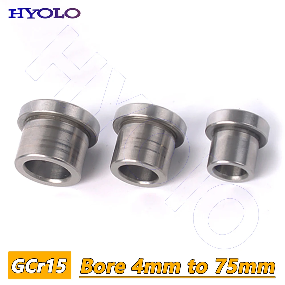 1PCS Bearing Steel Flanging Bushing GCr15 Bore 4mm to 75mm Sleeve Wear Resistant Unthreaded Hollow Shaft Sleeve Spacer