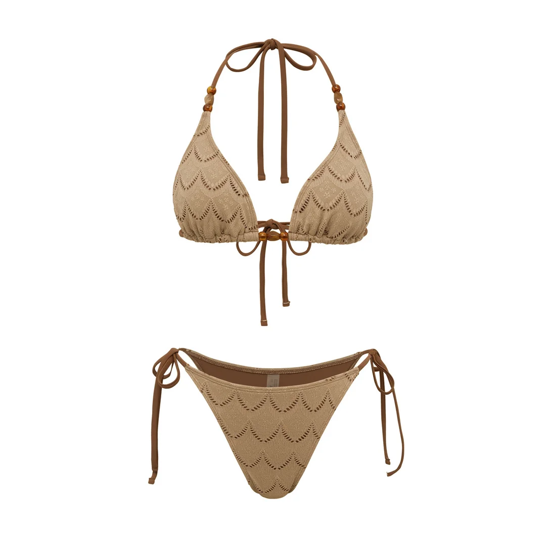S - XL Mit Rock, Neckholder, ausgeschnittener Bikini, Damen-Badeanzug, dreiteiliges Bikini-Set, Badebekleidung, Badeanzug, Schwimmanzug V8477 – Detail 6