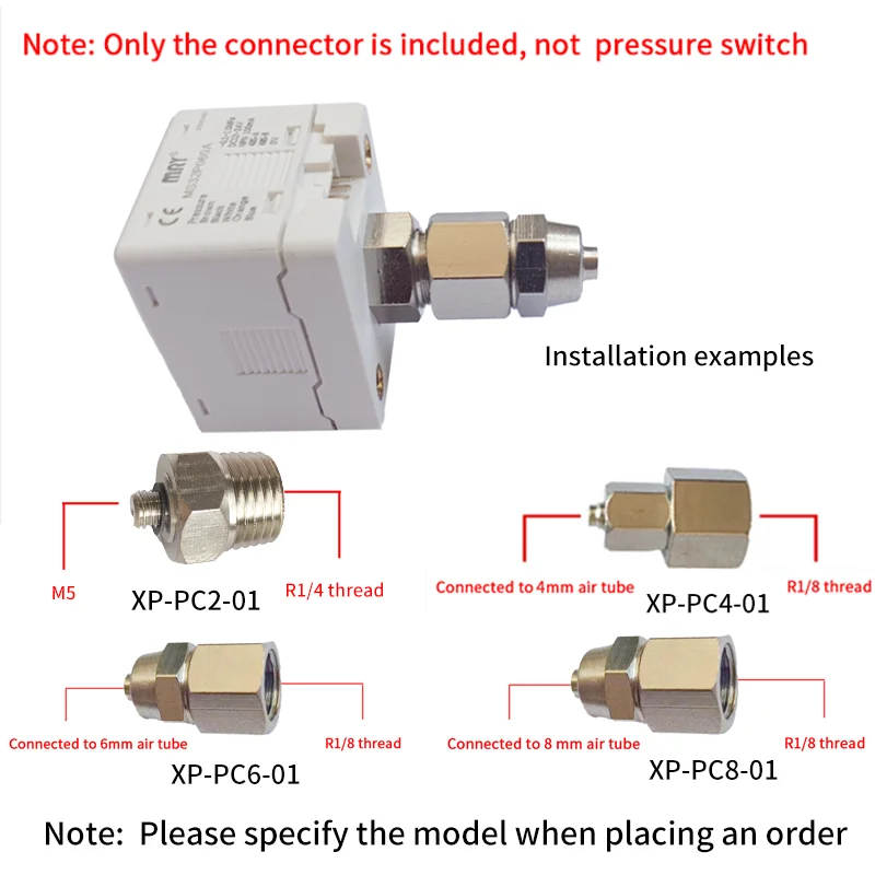 Universal Pressure Switch Accessories Installation Bracket Protective Mask 4/6/8mm Gas Pipe Converter Tracheal Adapter