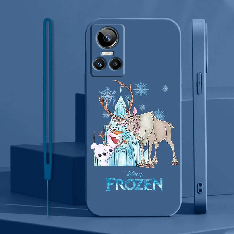 Frozen Elsa Queen For OPPO Realme GT Neo 3 2 Master 8 9 Narzo 50A 50i Reno 7 Silicone Soft Liquid Rope Phone Case Fundas Cover