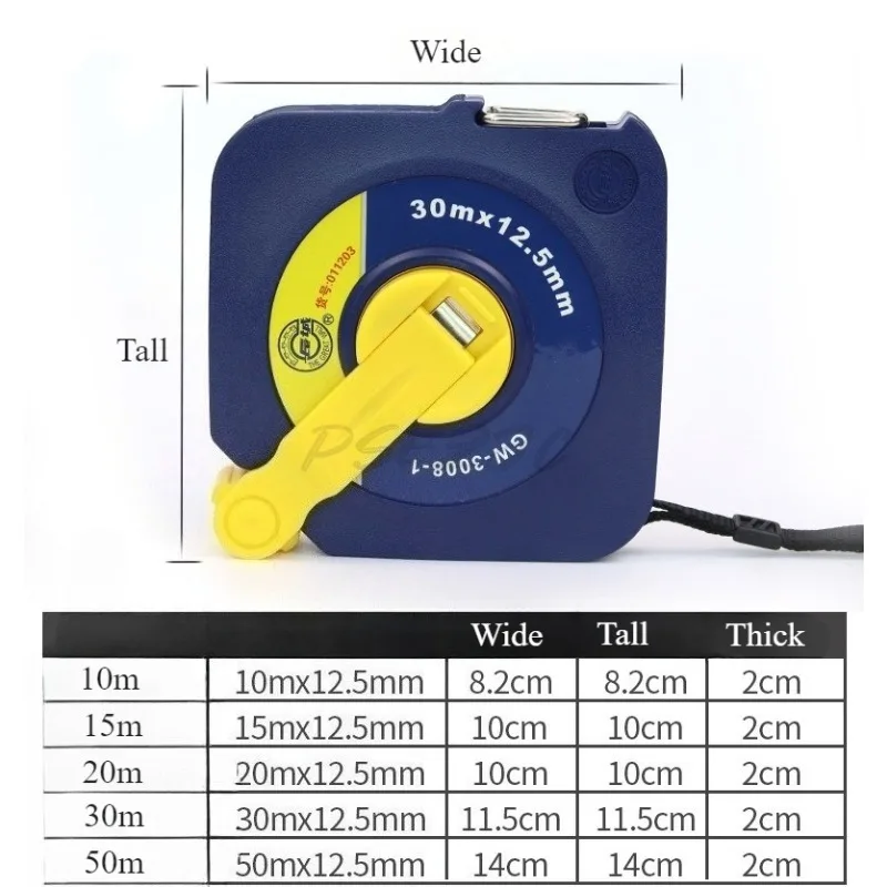 Steel Tape Measure 20/30/50 Meter Wear-resistant Hand Cranked Box Type Long Steel Tape Measure Meter Ruler Engineering Ruler