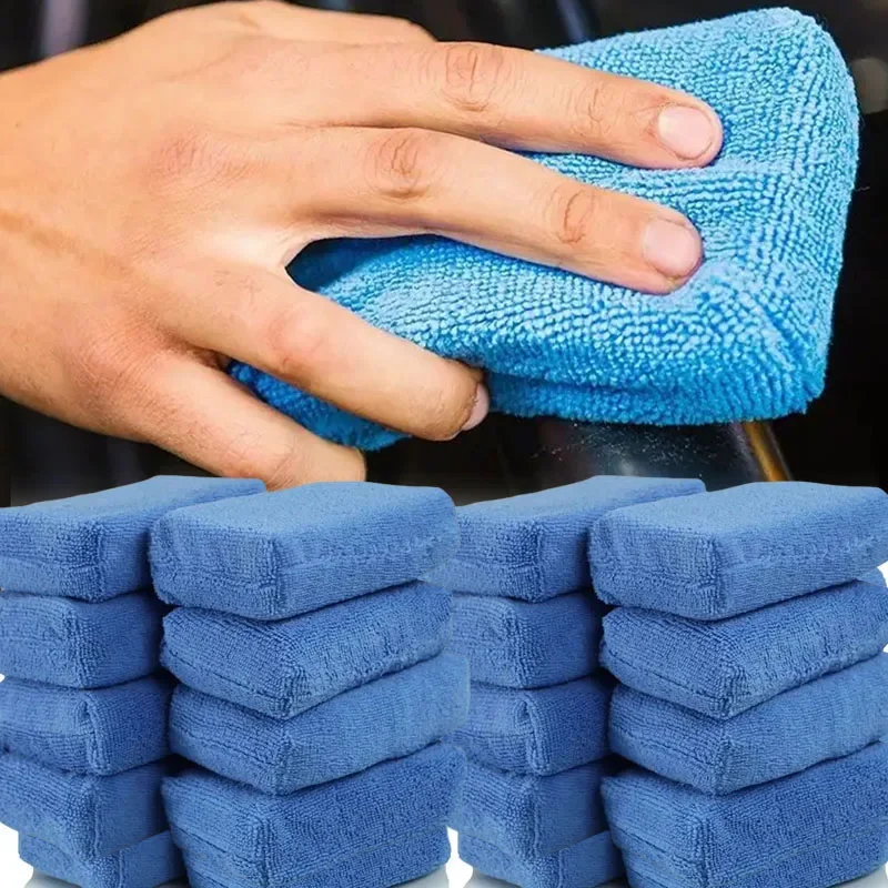 1/8 sztuk podkładki do aplikatora wosku samochodowego gąbki do polerowania z mikrofibry miękkie Auto Detailing gąbka do woskowania pianka czyszcząca lakier samochodowy podkładka do pielęgnacji