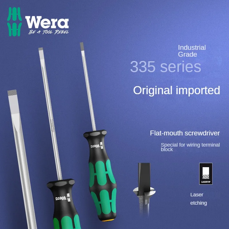 Imagem -03 - Wera 335 Series Slotted Screwdriver Ultra Hard Industrial Grade Driver Chaves de Fenda Estendidas Anti Slip