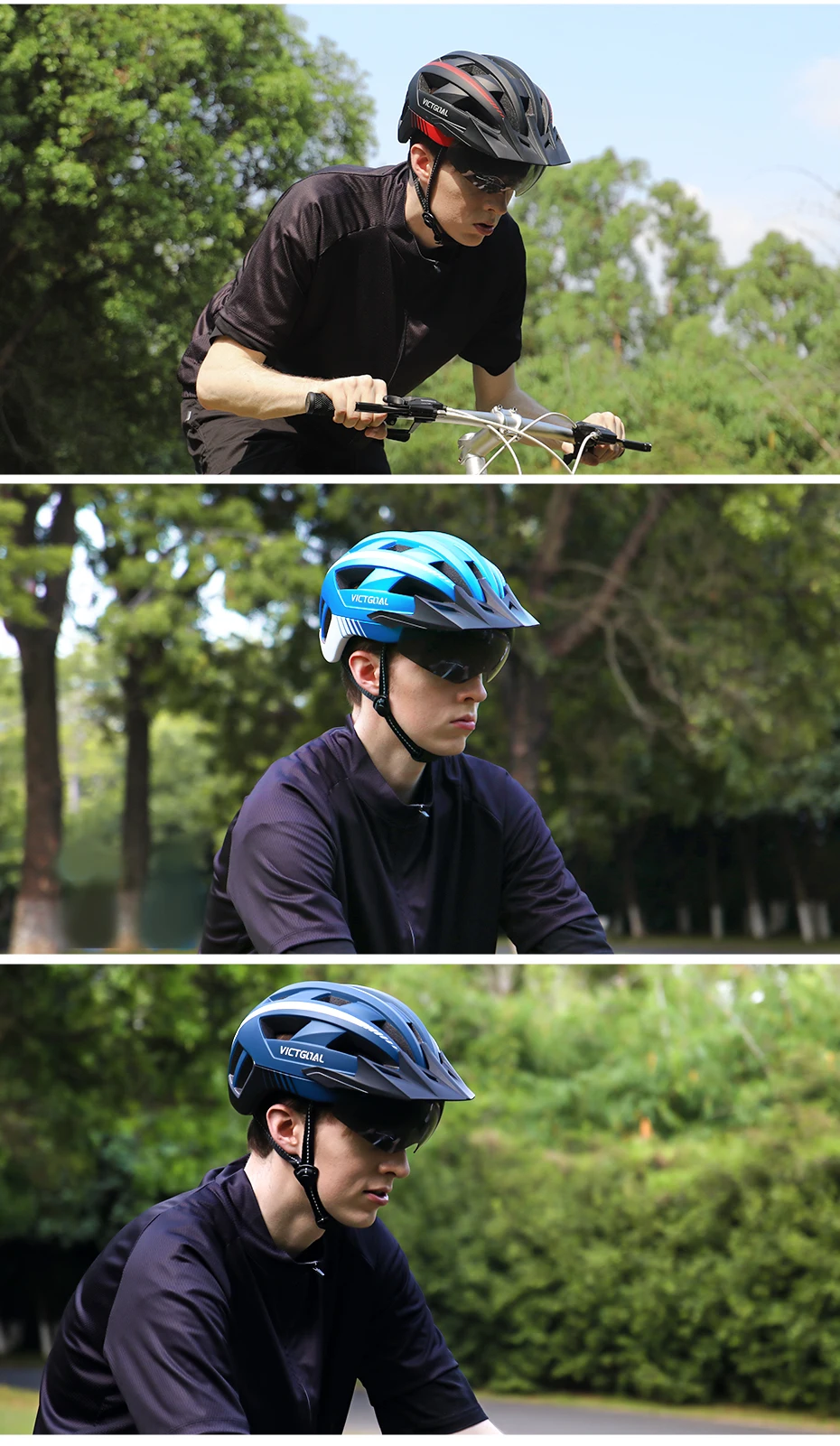 VICTGOOL Fahrradhelm für Männer Sonnenblende Goggles Radfahren Helm LED USB Licht Magnetische Linse MTB Rennrad Helme Sicherheit – Detail 25