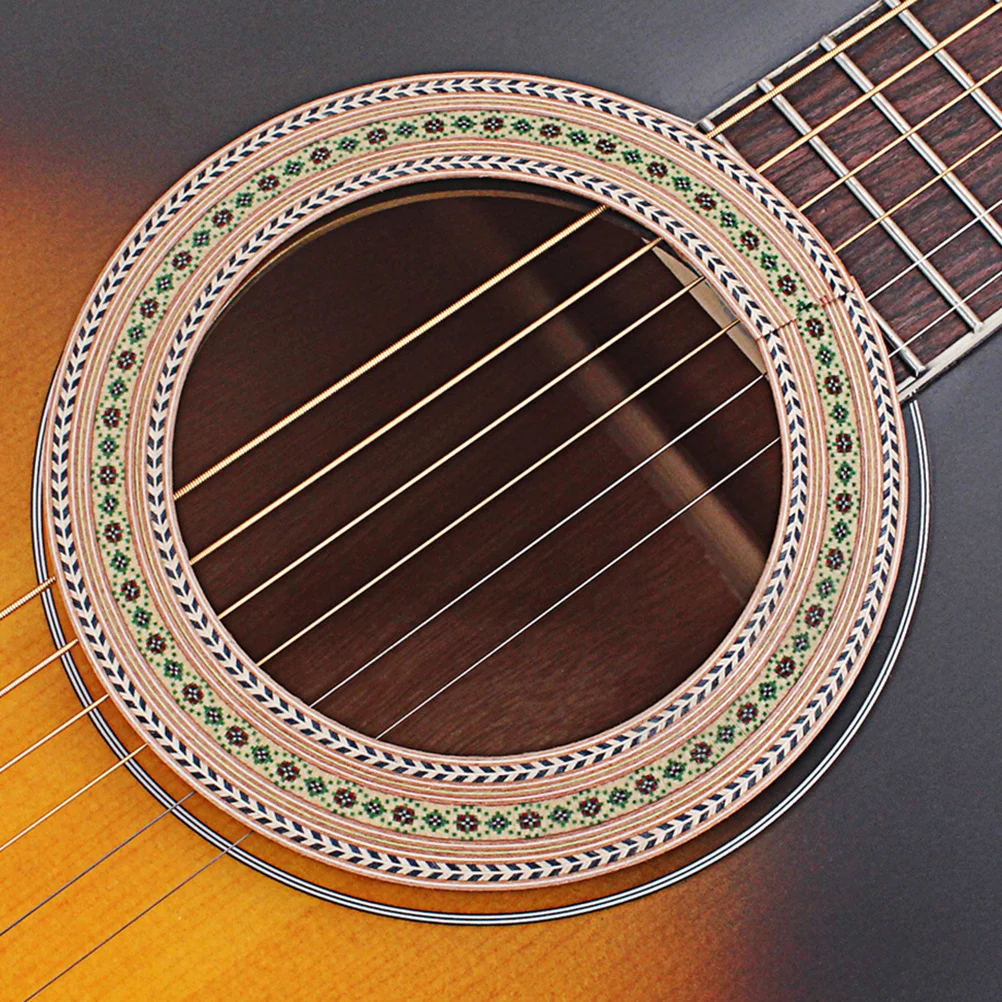 

Wooden Guitar Rosette Curved Strips 92.5mm Sound Hole Inlay Easy Apply Remove No Damage to Instrument Tone for Electric Guitar
