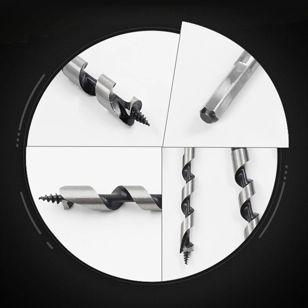 

6pcs Auger Drill Bit Hole Opener Long Length Professional Wood Drilling Tool Set Perfect Through Holes