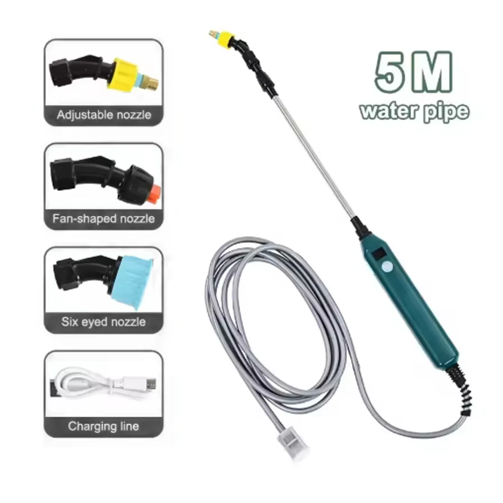 Electric Sprayer Household Portable Telescopic Pole for Garden Watering Plants Fertilizing Lawn High Pressure Water Sprayer New