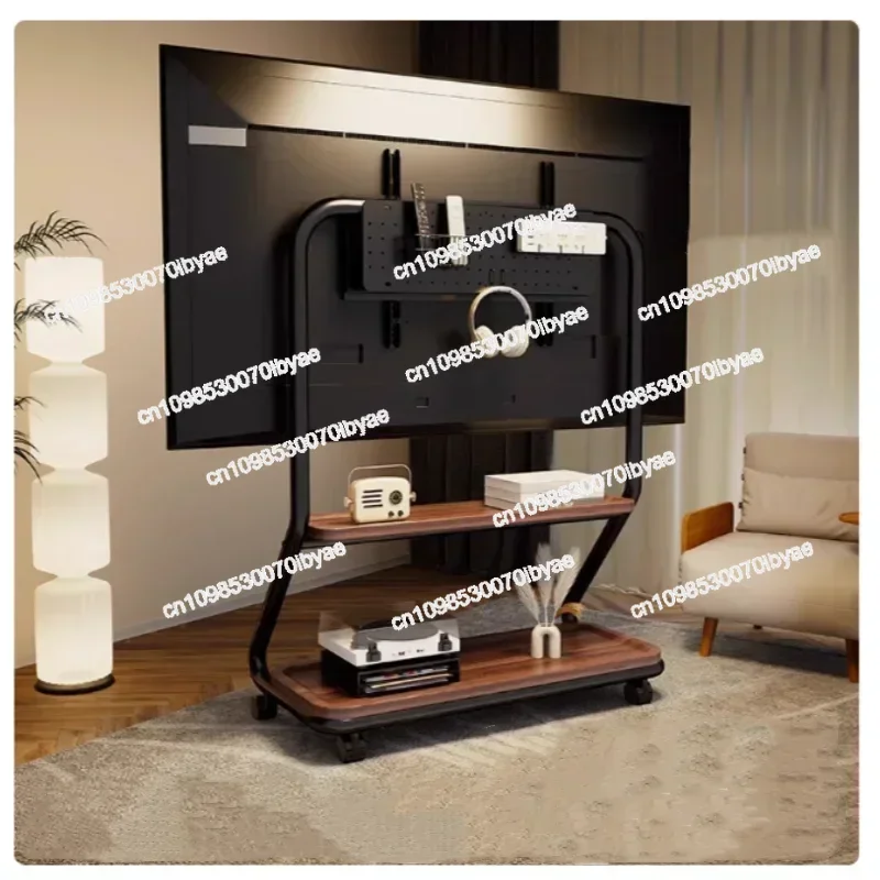 Modern Designs TV Trolley Stand Movable Metal Lcd Mobile Tv Stand Floor Mount Moveable Tv Carts