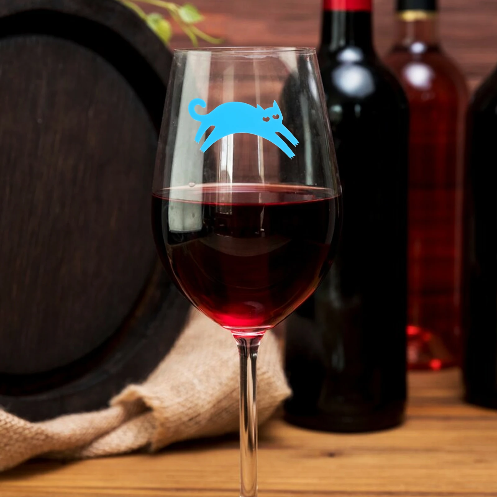 

6 шт., силиконовые маркеры для вина с изображением кота, портативные маркеры для напитков, декоративные подвески для вина для вечеринок, многоразовые силиконовые маркеры для кошачьих чашек