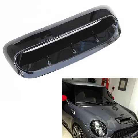 엔진 에어 후드 보넷 스쿠프 벤트 아웃렛 커버, 글로스 블랙 및 탄소 섬유, 미니 쿠퍼 S R56 R55 R57 R58 R59 2007-2014