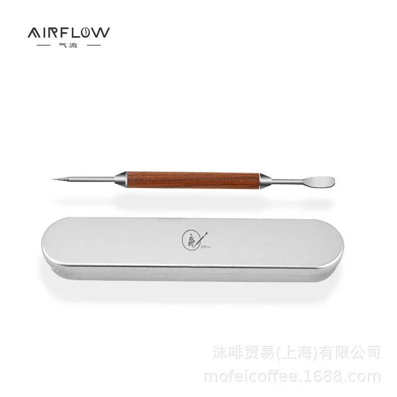 Stainless Steel Coffee Carving Needle Comfortable Wooden Handle Cafe Creative Latte Art Needle