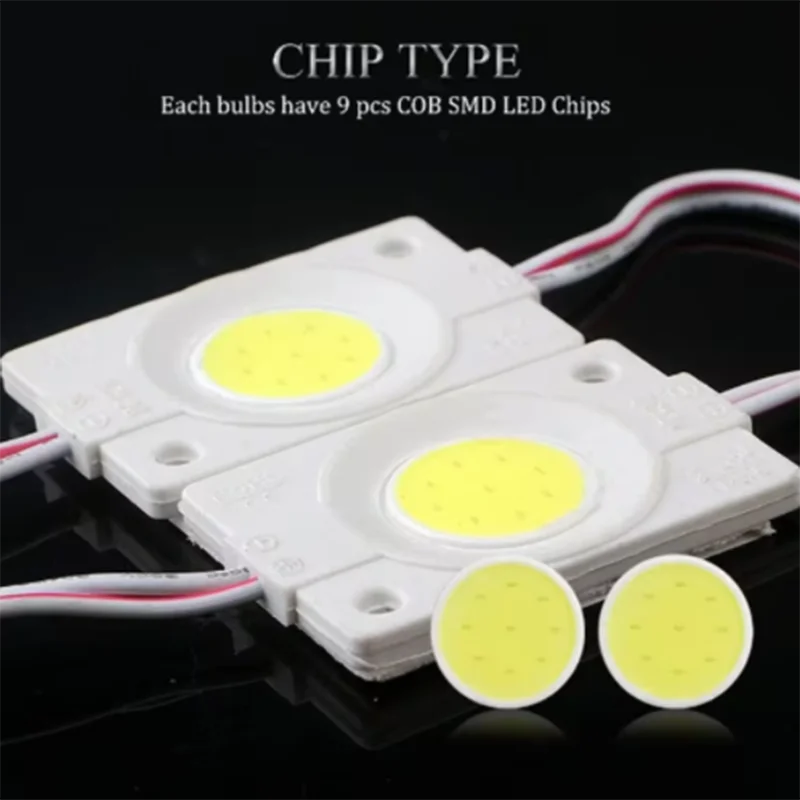 2025 20 قطعة 12 فولت LED وحدة COB ضوء الإعلان تصميم تسجيل الخلفية متجر راية أبيض أحمر أزرق أصفر أخضر IP65 مقاوم للماء