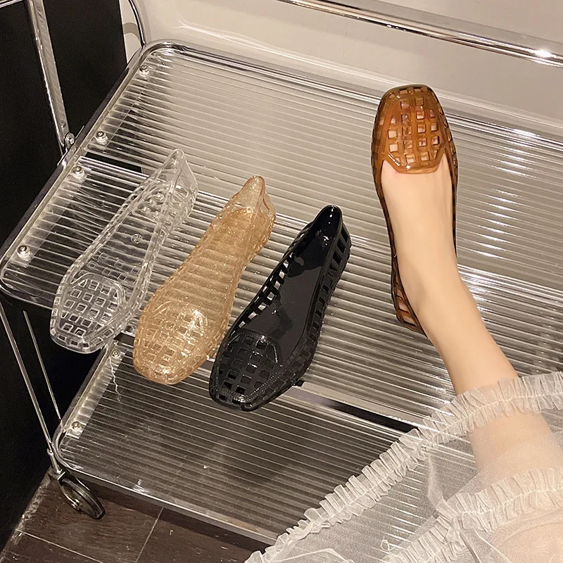 Kids'Casual Shoes Sandals Summer Princess Jelly Shoes Baotou Beach Shoes Soft soled Crystal Shoes New Style Size 36-40