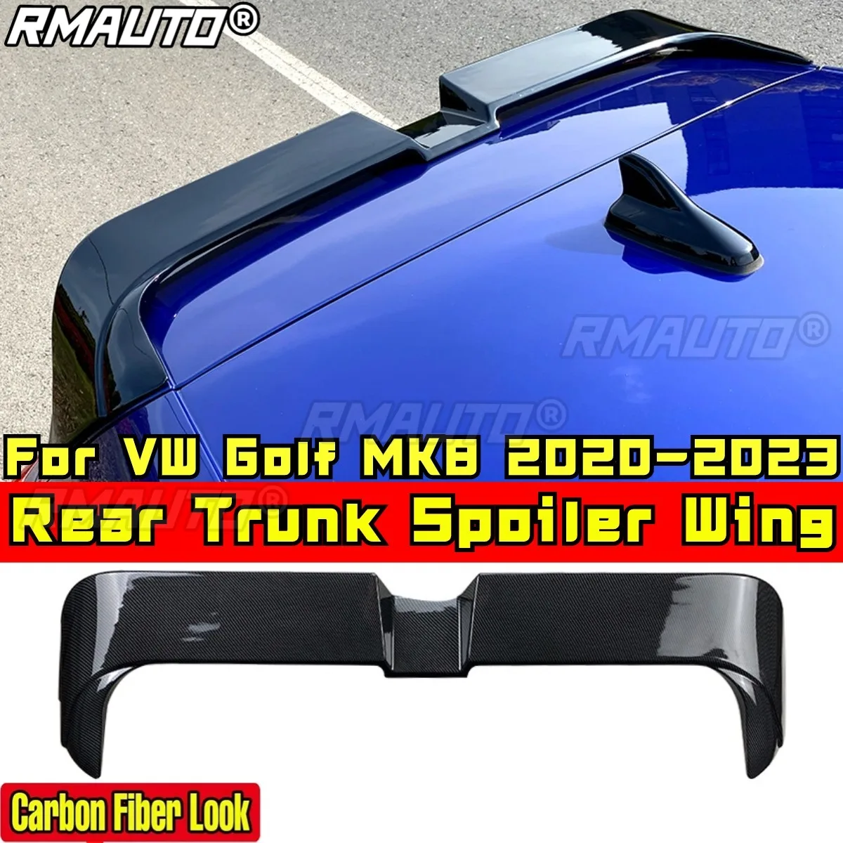 For VW Golf MK8 2020-2023 Body Kit Rear Roof Wing Glossy Black Sport Style Rear Roof Spoiler Wing Car Accessories