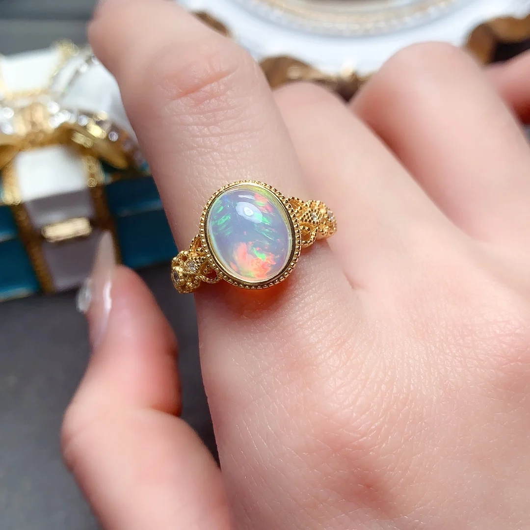 

Opal Ring Silver 925 Ring Engagement Rings for Women Luxury Gemstones Jewelry Gems New in Rings Wedding Adjustable Fine