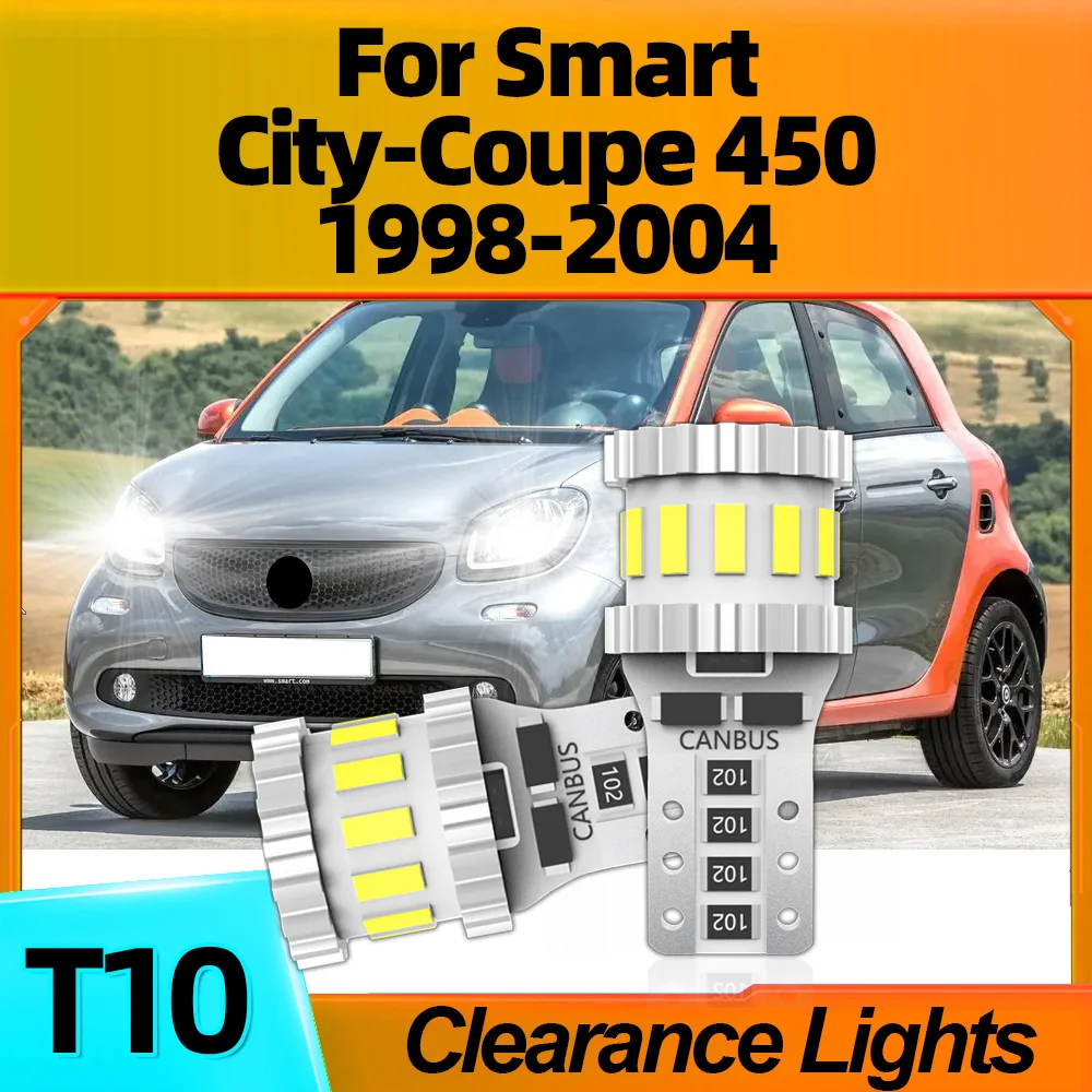 

2Pcs T10 W5W Super Bright LED Clearance Light Lamps 6000K White For Smart City-Coupe 450 1998 1999 2000 2001 2002 2003 2004