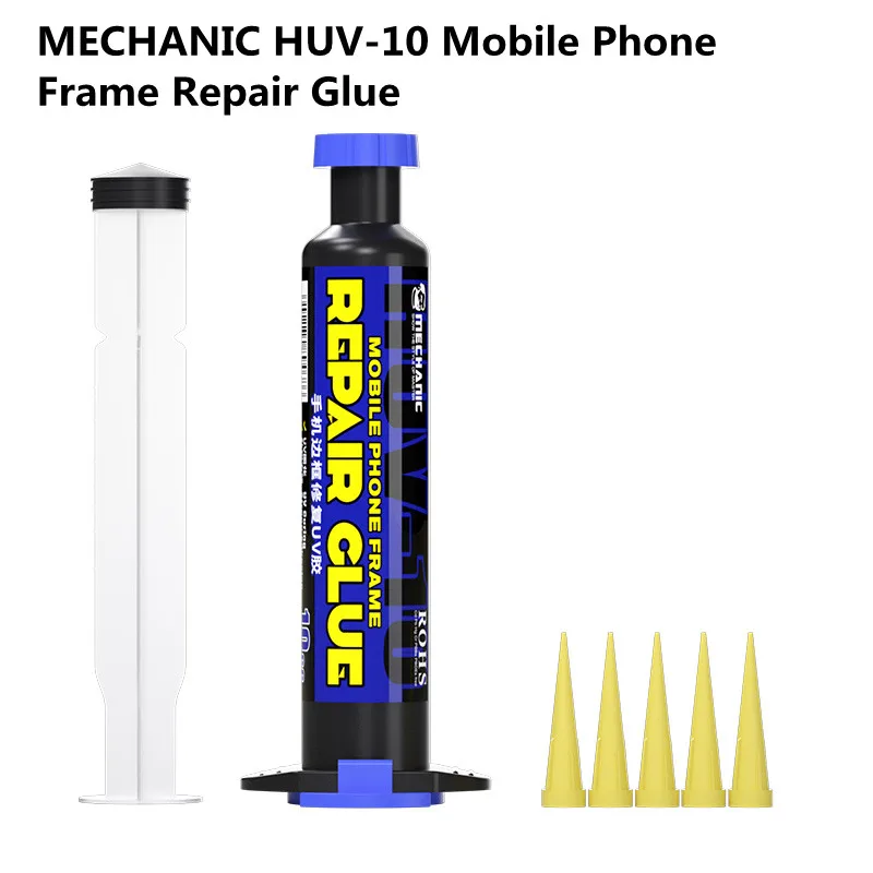 MECHANIC HUV-10 Transparent UV Glue for Mobile Phone Maintenance High Temperature Resistant Fast Curing Frame Repair Adhesive