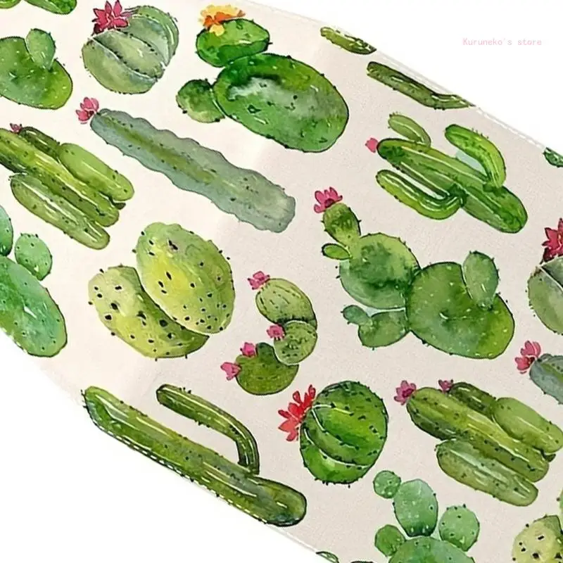 Cactus Table Runner Dinning Desk Decors for Special Gatherings Party Supply