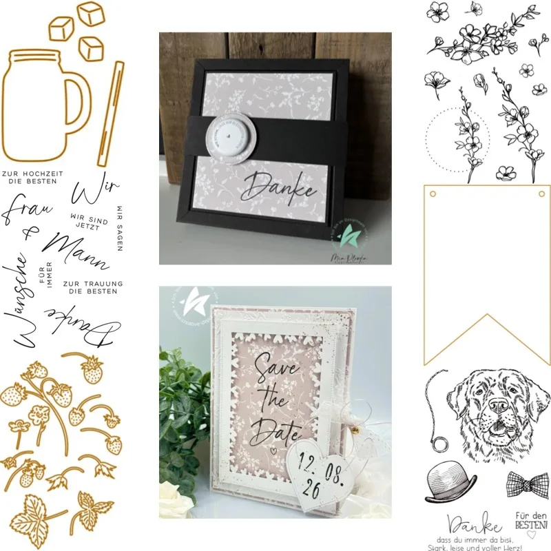 Strawberry Bear Never Say Never Nuevos troqueles de corte de metal y sellos transparentes para scrapbooking, para hacer marcos de grabado en papel y manualidades con tarjetas