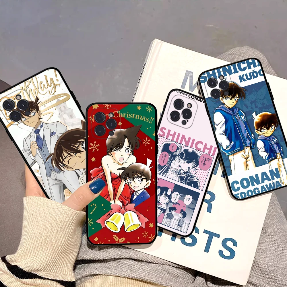 D-Detective C-Conan Phone Case For iPhone 16 15 14 11 12 13 Mini Pro XS Max Cover 6 7 8 Plus X Funda Shell