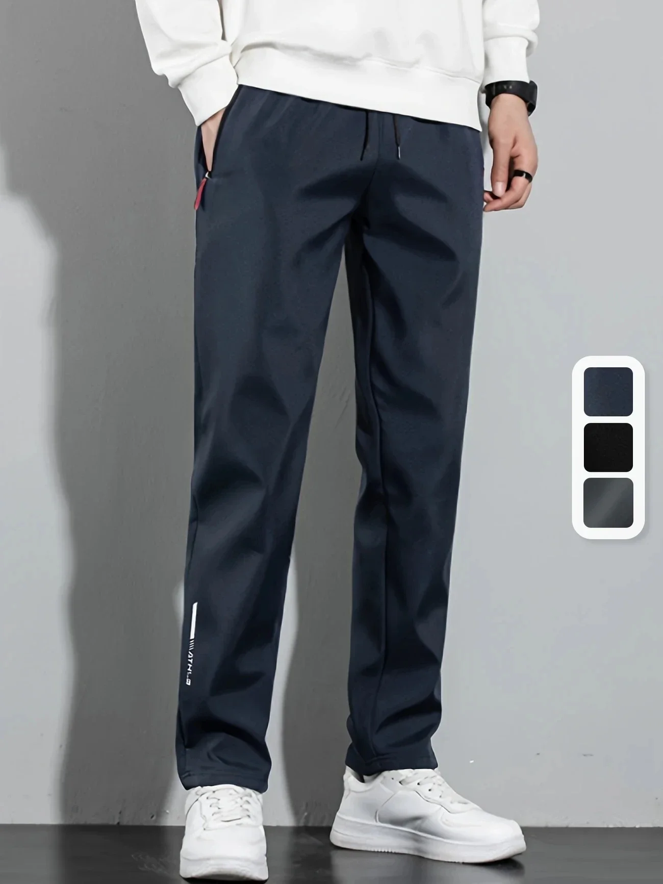 

2025 Men's Casual Straight Pants Stretch Elastic Waist Jogger Korean Classic Blue Black Gray Male Brand Trousers Plus Size