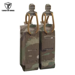 Bolsa táctica de doble cargador de 9mm, bolsa para pistola Mag, sujetador de gancho y bucle, Kits de retención de cordón Bungee, accesorios para chaleco de caza