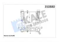 350880 for TURBO radiator (INTERCOOL) CLIO III / MODUS / GRAND MODUS / GRAND MODUS/NV200