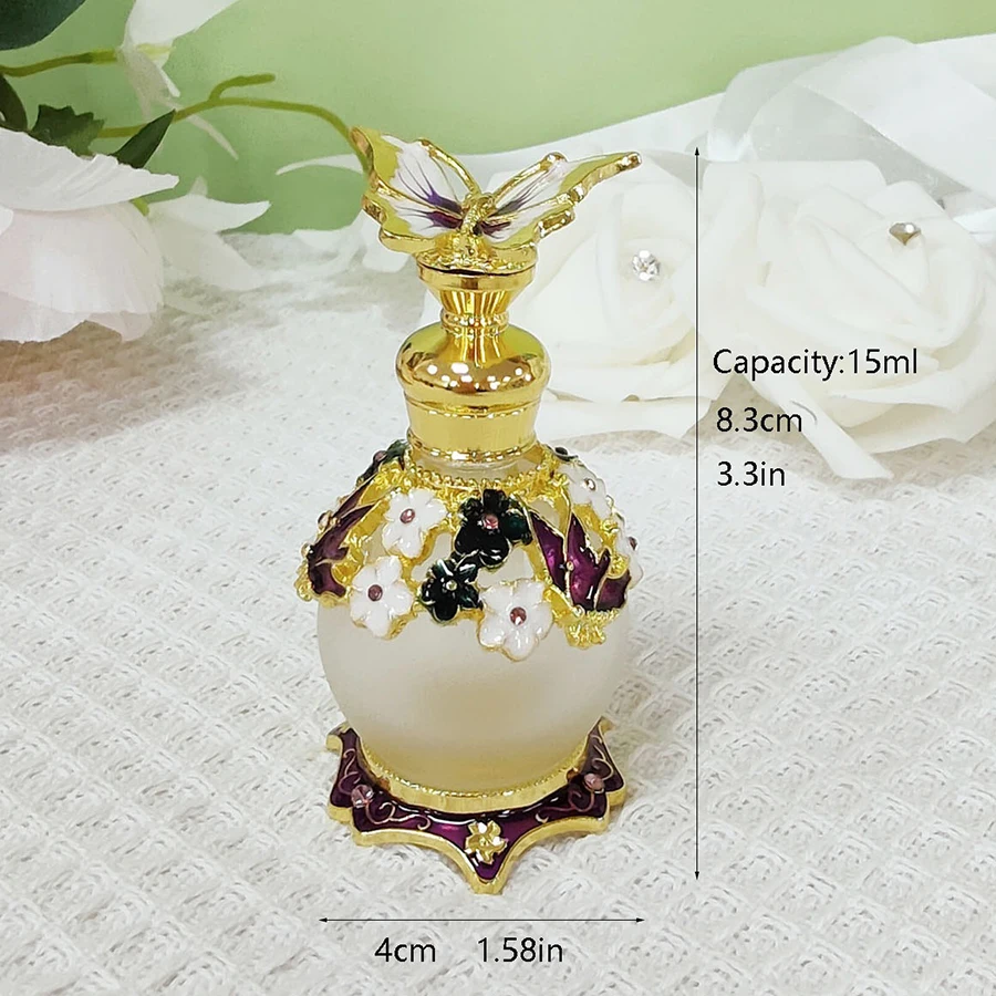 15ml Spherical Perfume Essential Oil Bottle Multi-Colored Glass Luxury Travel Portable Gift for Fragrance Lovers
