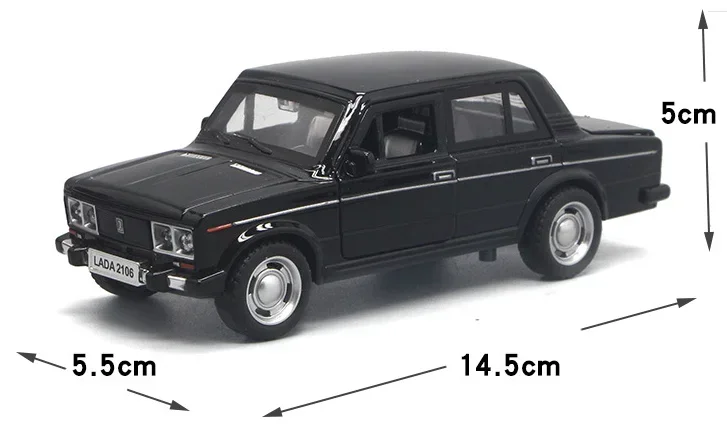 1/32 Rusland LADA 2106 Diecast Model Auto Metalen Auto Met Te Openen Deur Pull Back Functie Muziek Licht Kids Gift speelgoed