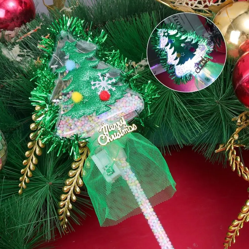 แท่งไฟเรืองแสงต้นคริสต์มาส ของตกแต่งเรืองแสง ตุ๊กตาหิมะ แท่งไฟ LED หลากสี ตุ๊กตาหิมะเรืองแสง