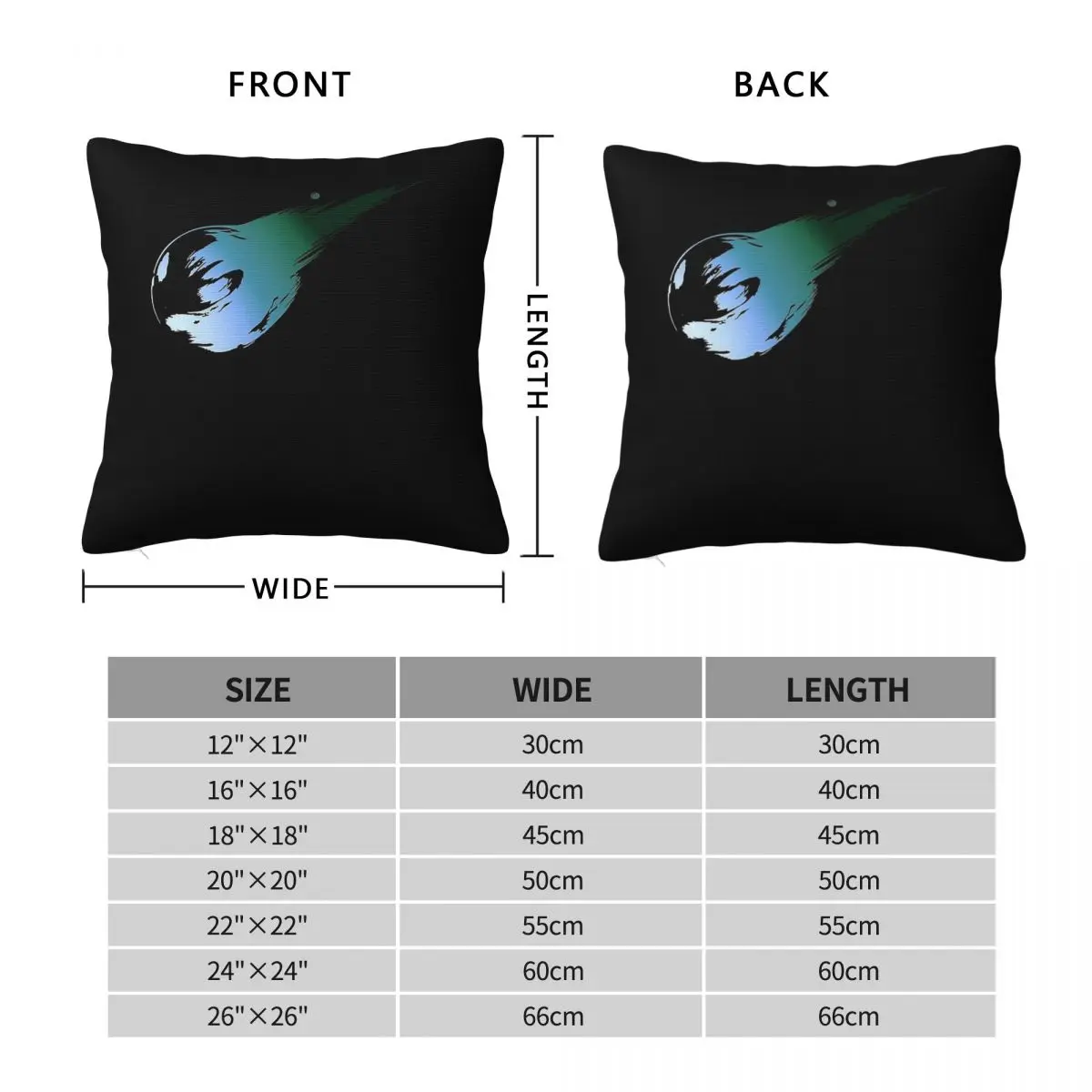 Meteor Offensive Spell Square Pillowcase Polyester Linen Velvet Creative Zip Decorative Home Cushion Cover 18