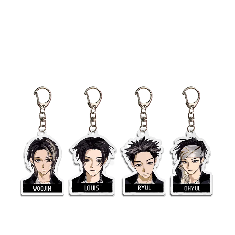 LNGSHOT SHOT CALLERS Keychain Cartoon Acrylic Printing Pendant Character Printing Key Ring Ohyul Ryul Woojin Louis Fans Gift