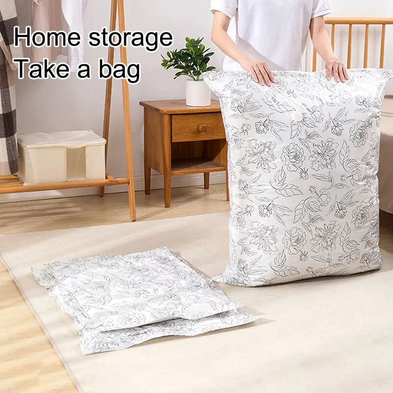 Compression Bag Vacuum Storage Bag Transparent Storage Bag Plastic Compression Bag Reusable Storage Container For Travel