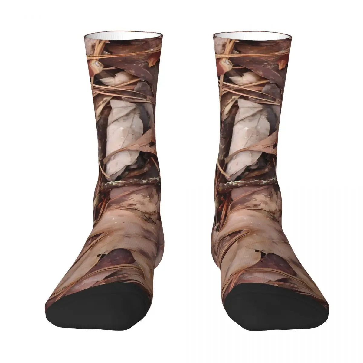 Leaves In Nature Photograph Real Tree Camouflage Unisex Winter Socks Cycling Happy Socks Street Style Crazy Sock