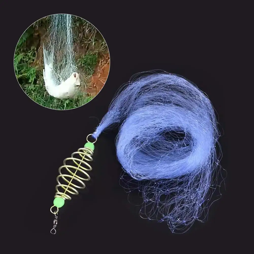 1pcs Fishing Net Mesh Luminous Bead Netting Sea Fish Spring Hook Bait Net Net Tackle Fishing Bomb Explorative P2w9