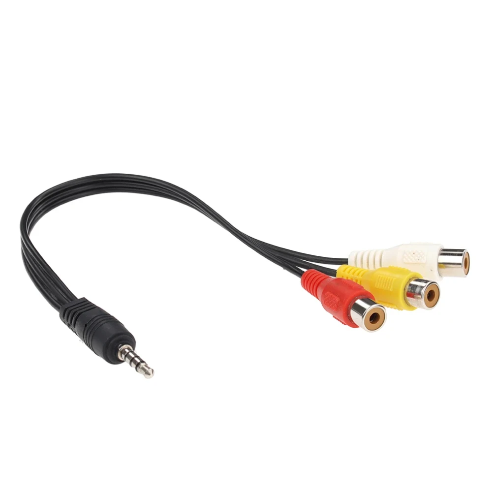 3.5mm Jack Plug Aux Male to 3 RCA Female Audio Video Cable AV Cord Stereo Adapter Wire