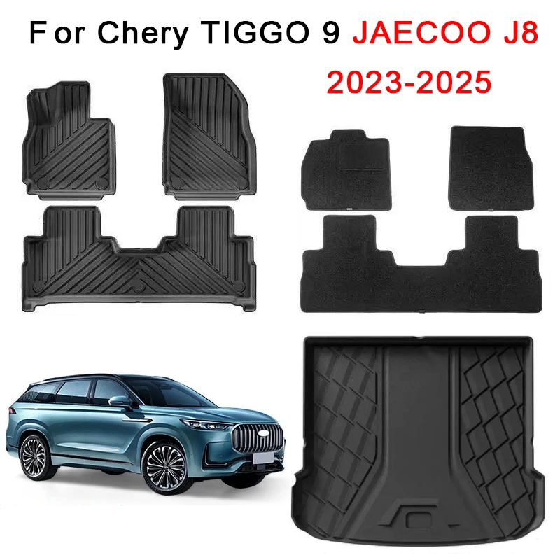 

for Chery TIGGO 9 JAECOO J8 2023 2024 2025 Floor Mats Trunk Mats 3D Cargo Liner Mat Waterproof Anti-Slip Foot Pads