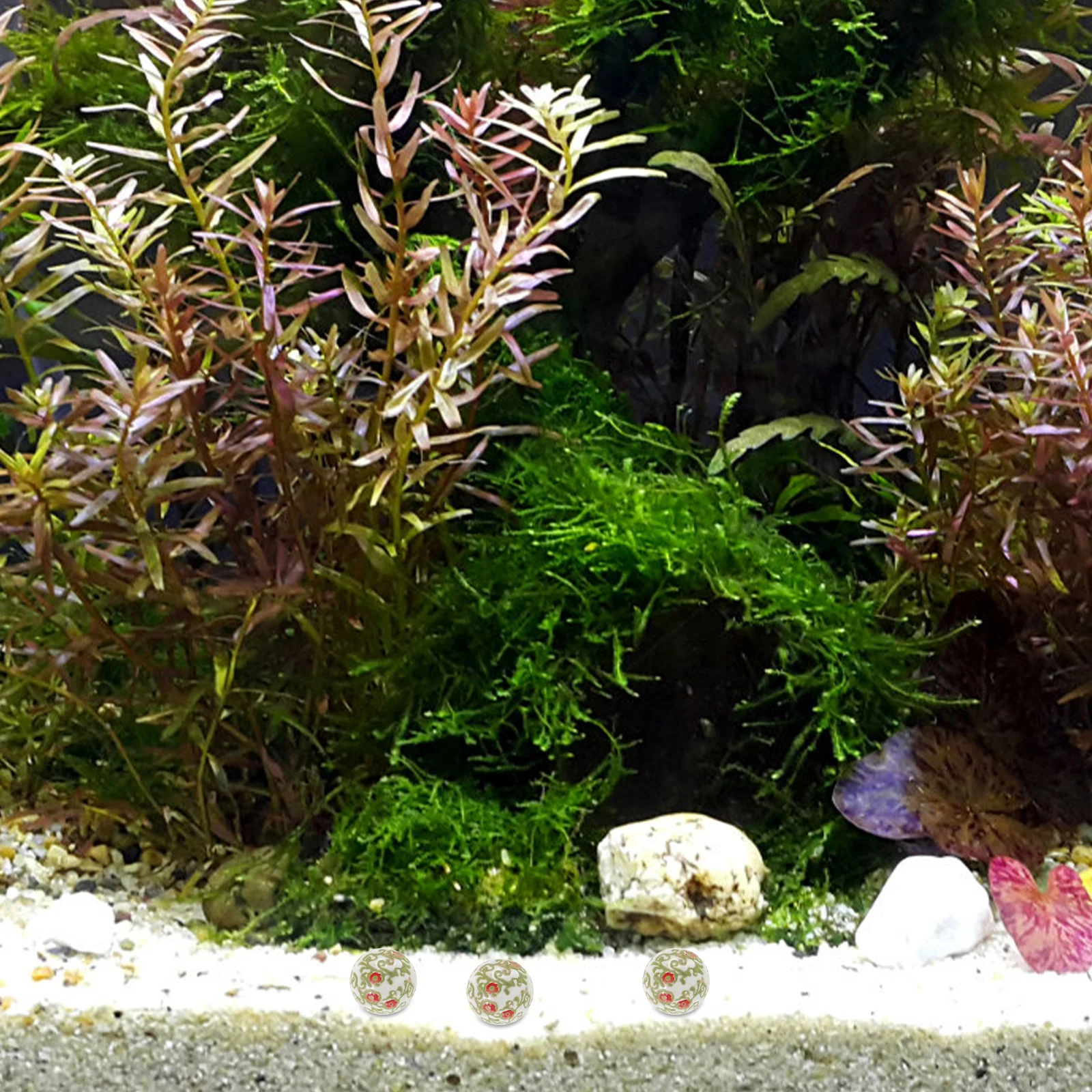 

Aquarium Ceramic Balls Bright Color Floating Decoration Fish Tank Ornament Lifelike Underwater Ball Fish Tank Decor