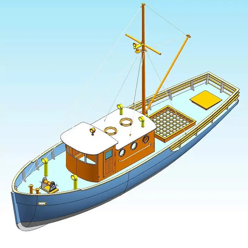 1/20 Wooden Boat Model NAXOS Fishing Boat Kit Nalan Fishing  DIY Hand-assembled Ship Model Remote Control Yacht Model Toy