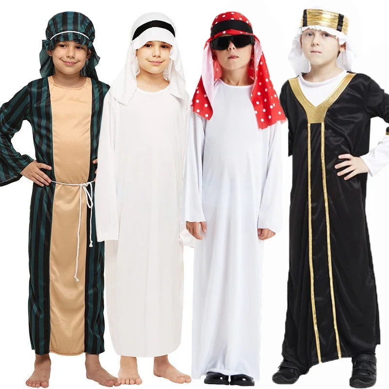 Bambino arabo arabo sceicco principe re Costume bambini Arabian Nights costumi Cosplay per ragazzi Halloween Carnival Dress Up