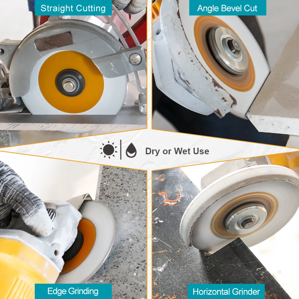 EXFEIN 125mm Diamond Cutting Disc Double-Sided Ceramic Tile Porcelain Grinder Saw Blade for Cutting And Grinding Plates