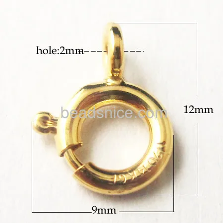 

Beadsnice Yellow Gold-Filled Hollow Connect Chain Spring Ring Clasps