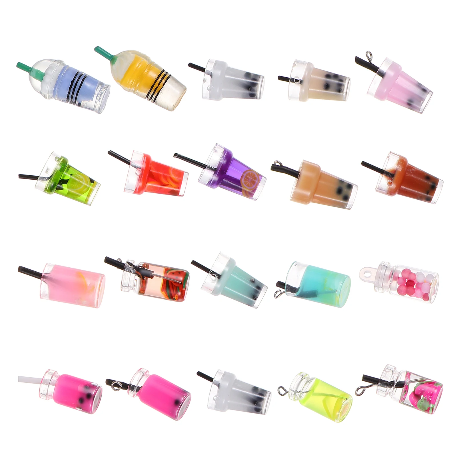 20 ชิ้นถ้วยชานมจี้ Mini House ของเล่น DIY เครื่องดื่ม Props อาหารเด็กของเล่นตกแต่งจําลอง