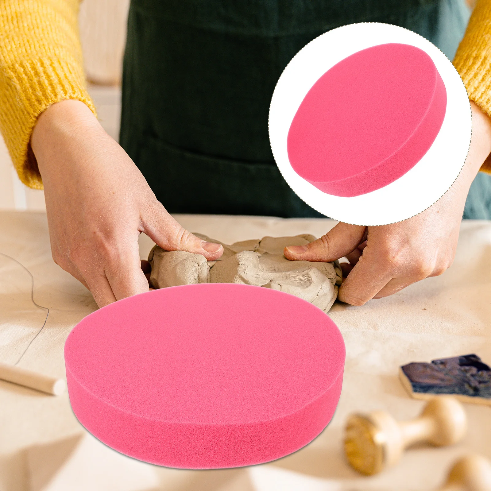 

Sponge Pad for Pottery 13.56 Inch Water Absorbent High Density Foam Base Clay Art Crafting Mat Painting Sponge Pottery Sponges
