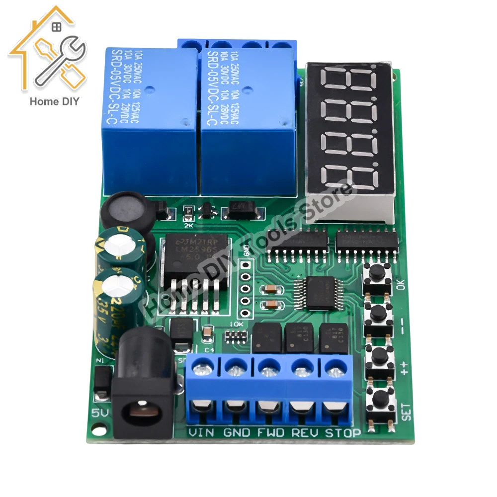 DC5-24V Motor Controller Module Board Motor Forward Reverse Controller Electronic Timing Delay Time Cycles Relay IO53A02