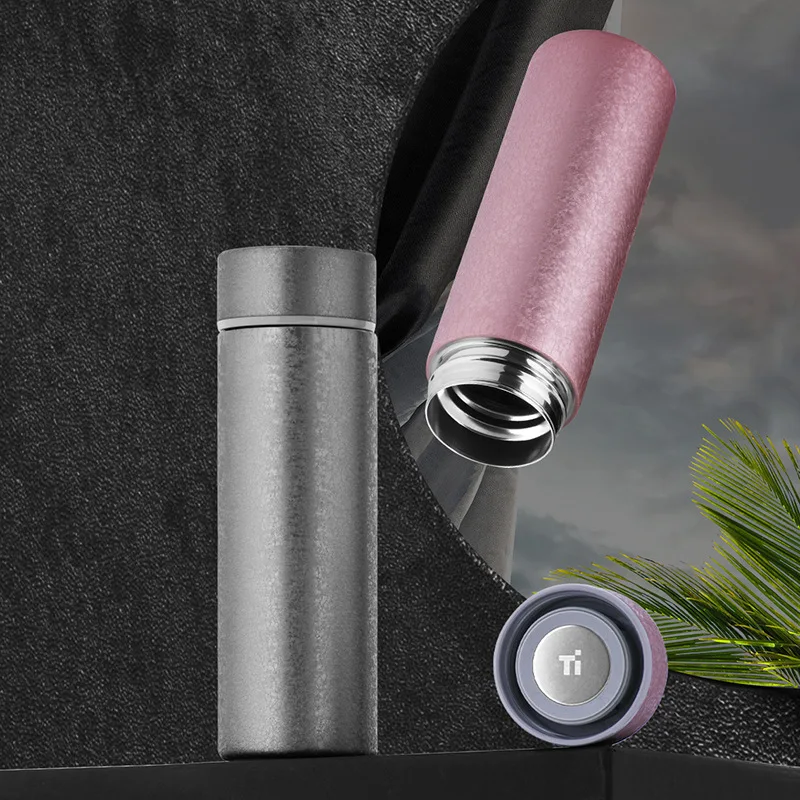 

Business Pure Titanium Inner Thermos Cup,Stainless Steel Case,Vacuum Flasks,Drinkware,Office Car Travel GIft Water Bottle, 420ml