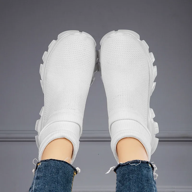 Ultralight Running Shoes 45 Size Mens Sock Fashion Breathable Sock Sneakers Woman High top Sport Sneaker Platform Shoes