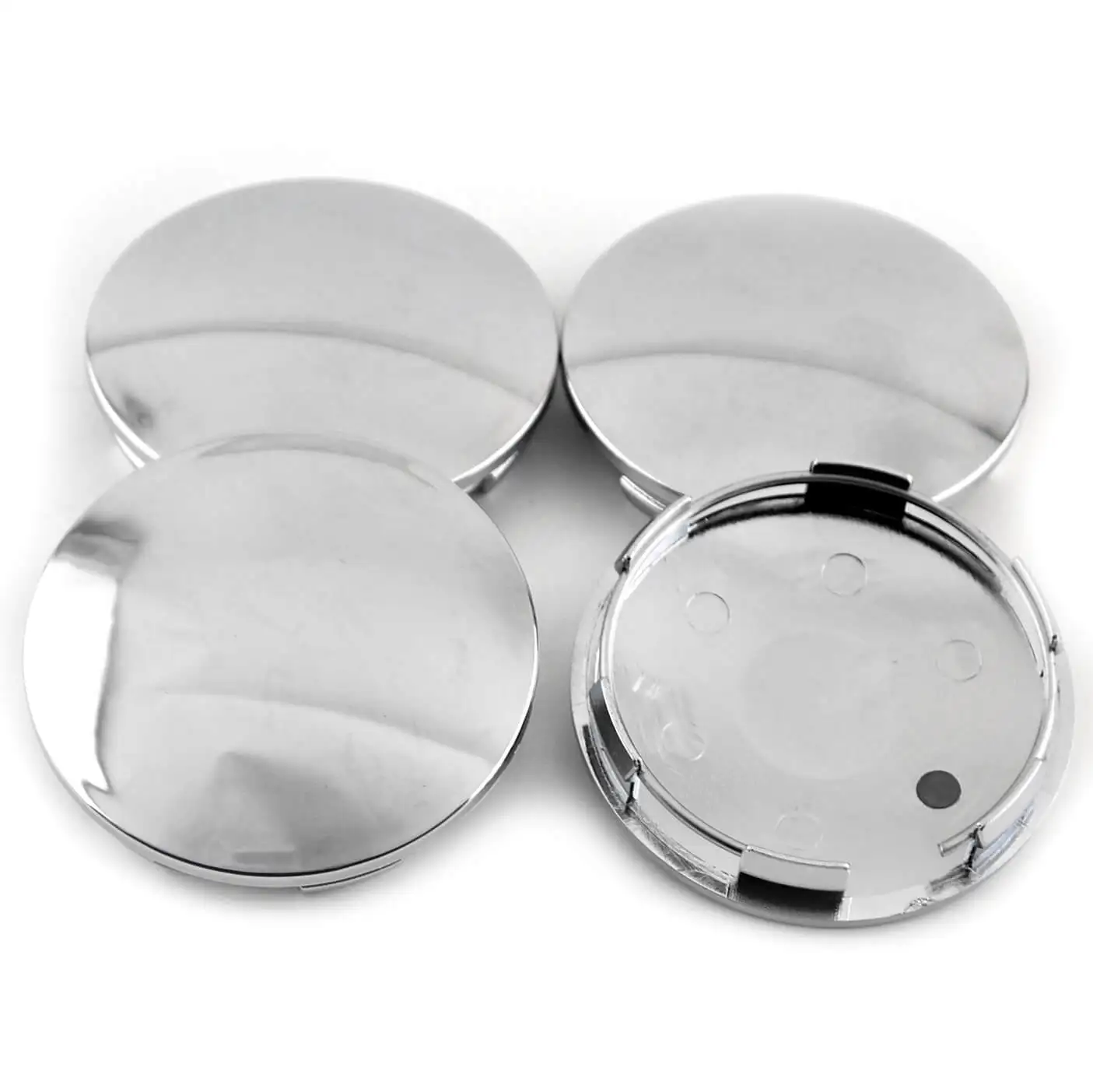 GTownworks 4 pcs 68mm Chrome Smooth Wheel Center Cap For Car Rim ABS Plastic Hubcap Dust Cover Exterior Accessories Parts